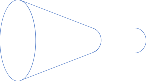 Horizontal cone composed with horizontal pipe.