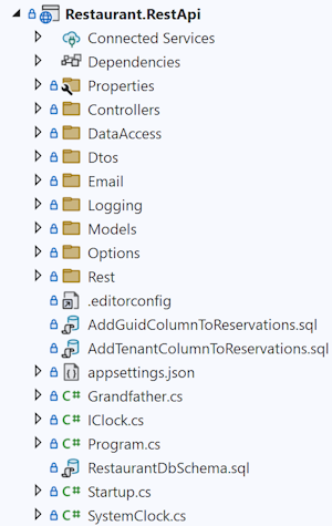 Mostly-collapsed Solution Explorer tree.